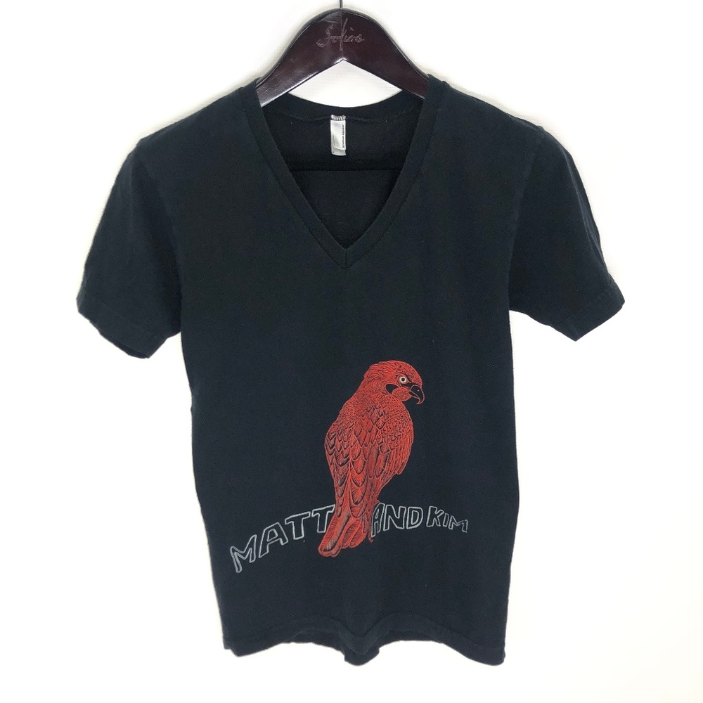 MATT and KIM T-shirt S Black V-neck Made in USA